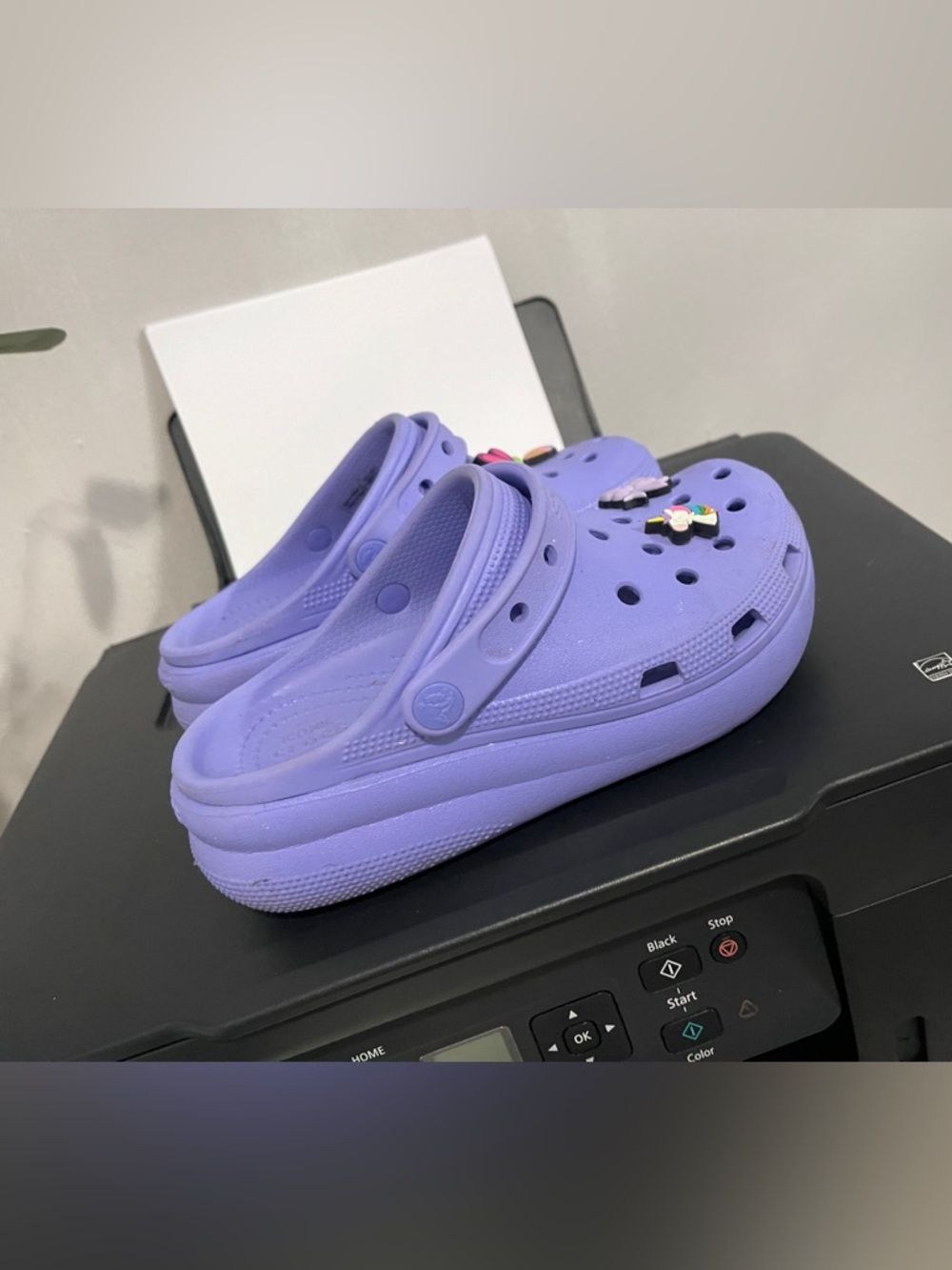 CROCS Kids Lavender Slip-On Clogs with Playful Charms